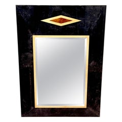 Italian Modern Goatskin Lacquer Mirror, By Aldo Tura