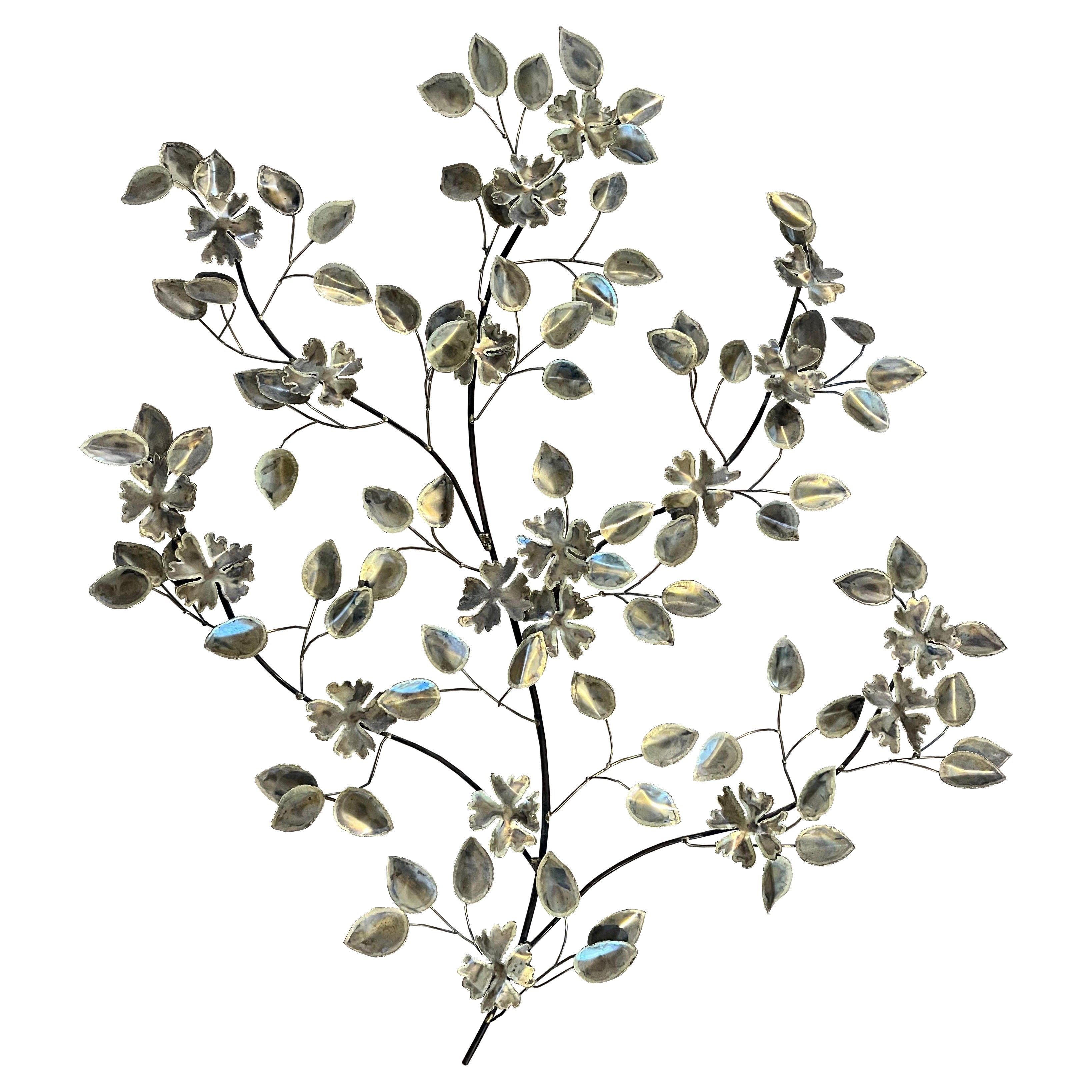 Mid Century Brutalist Floral Wall Sculpture