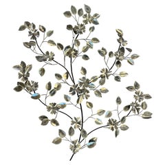 Sculpture murale florale brutaliste du milieu du siècle dernier