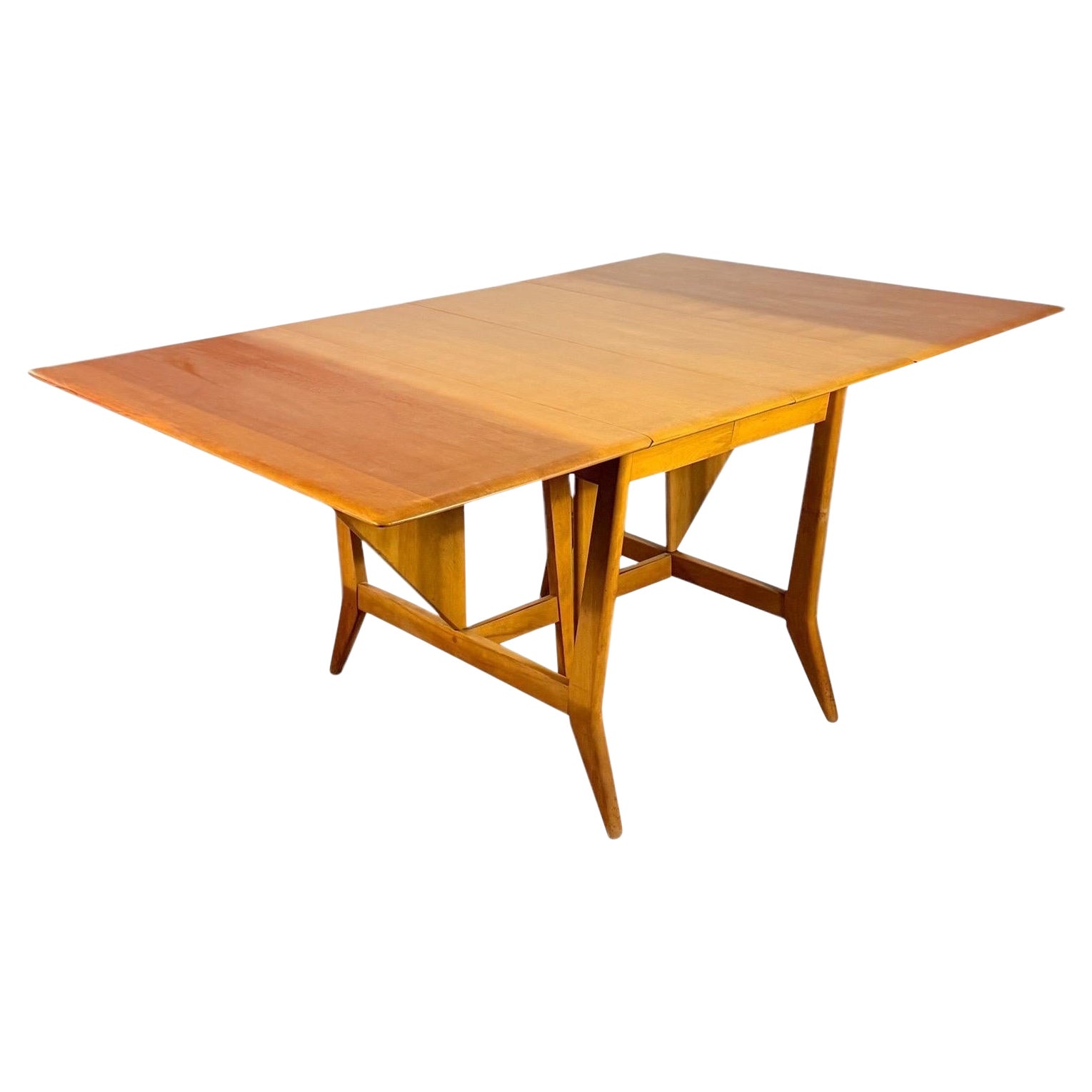 Mid-Century Modern Heywood Wakefield Drop Leaf Dining Table