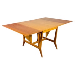 Mesa de comedor de hoja abatible Heywood Wakefield, moderna de mediados de siglo