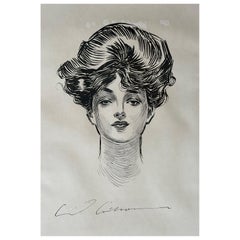 Vintage "Gibson Girl" Lithograph by Charles Dana Gibson
