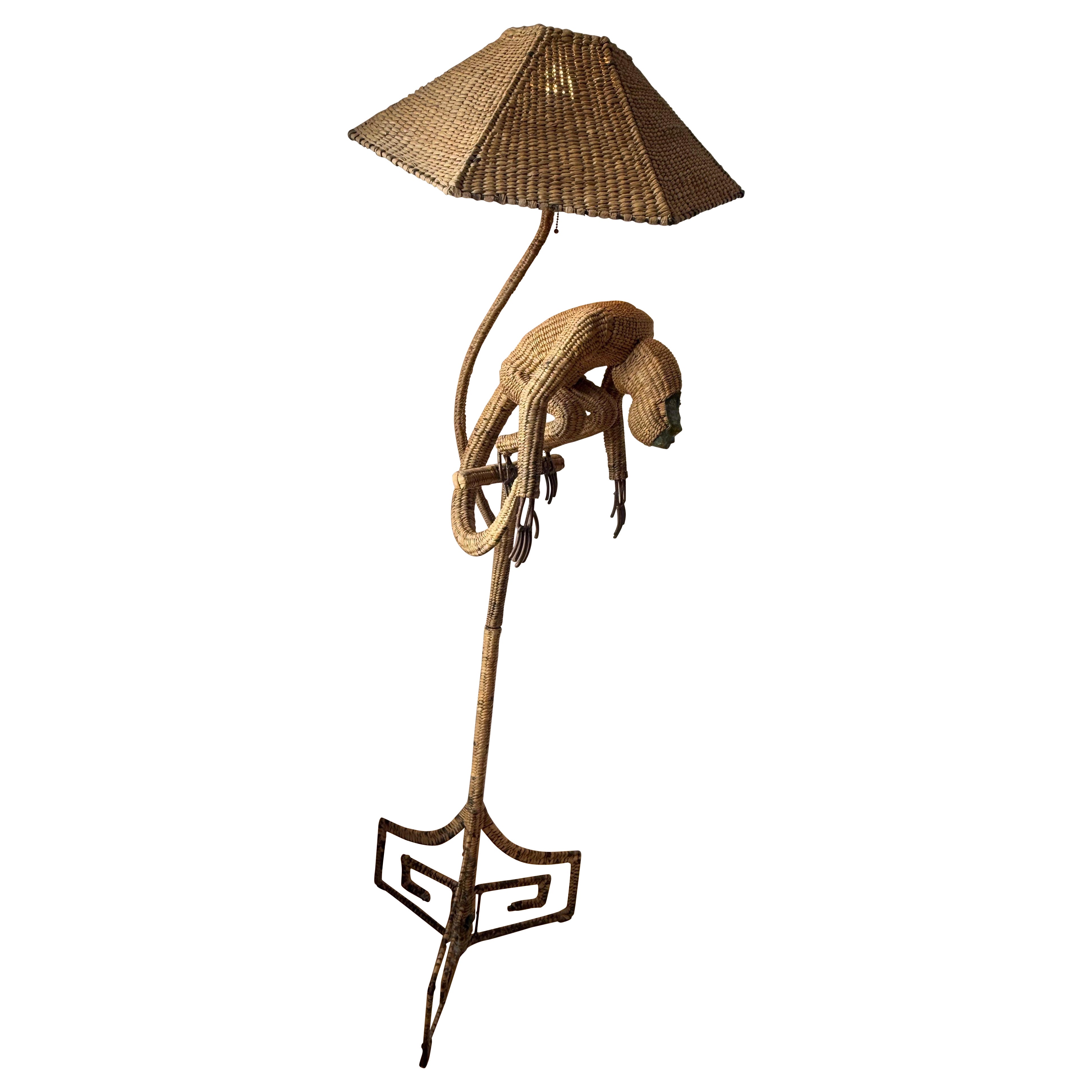 Lampada da terra con scimmia di Mario Lopez Torres del 1970 in vendita