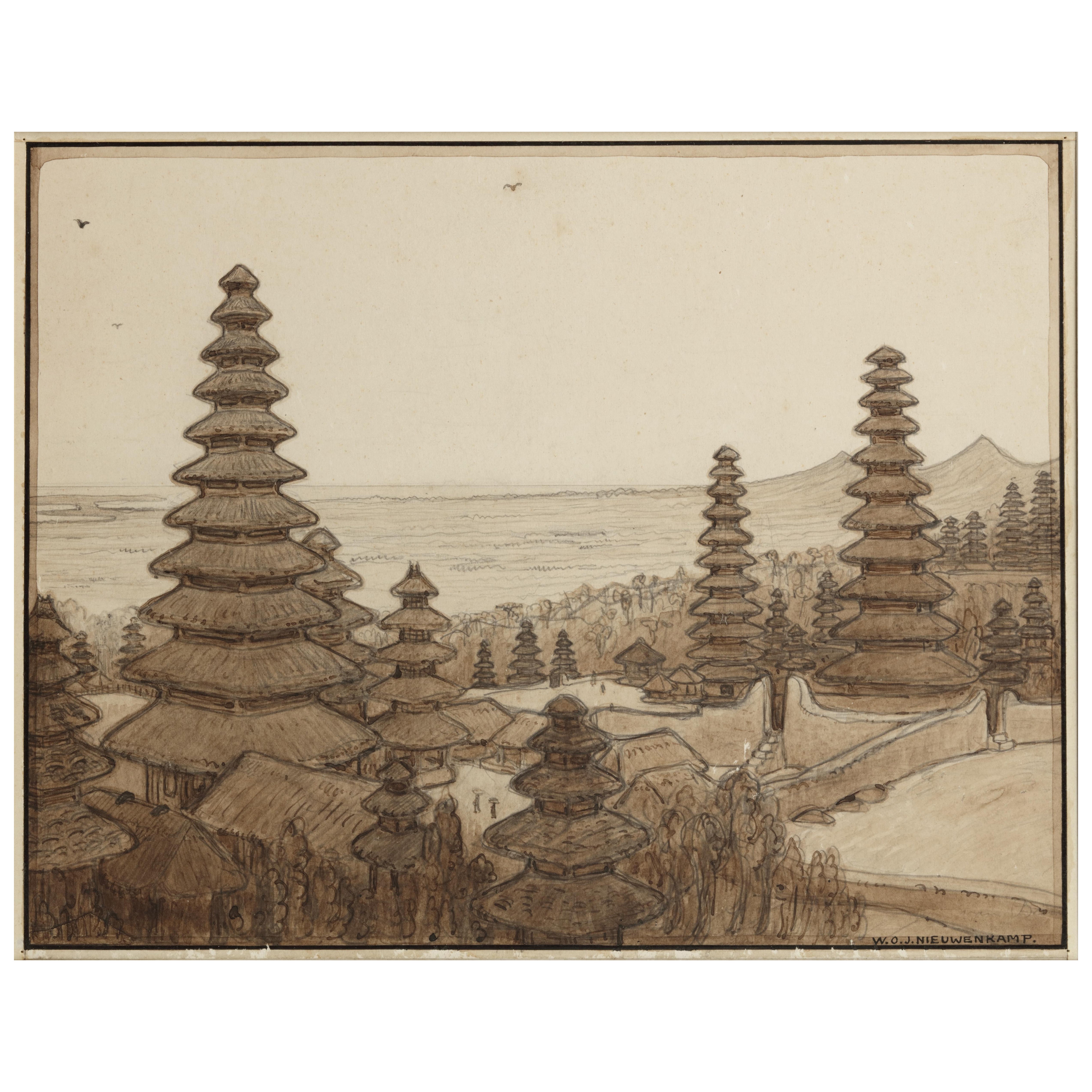W.O.J. Nieuwenkamp (1874-1950) Tempel von Besakih, Karangasem, Bali um 1907