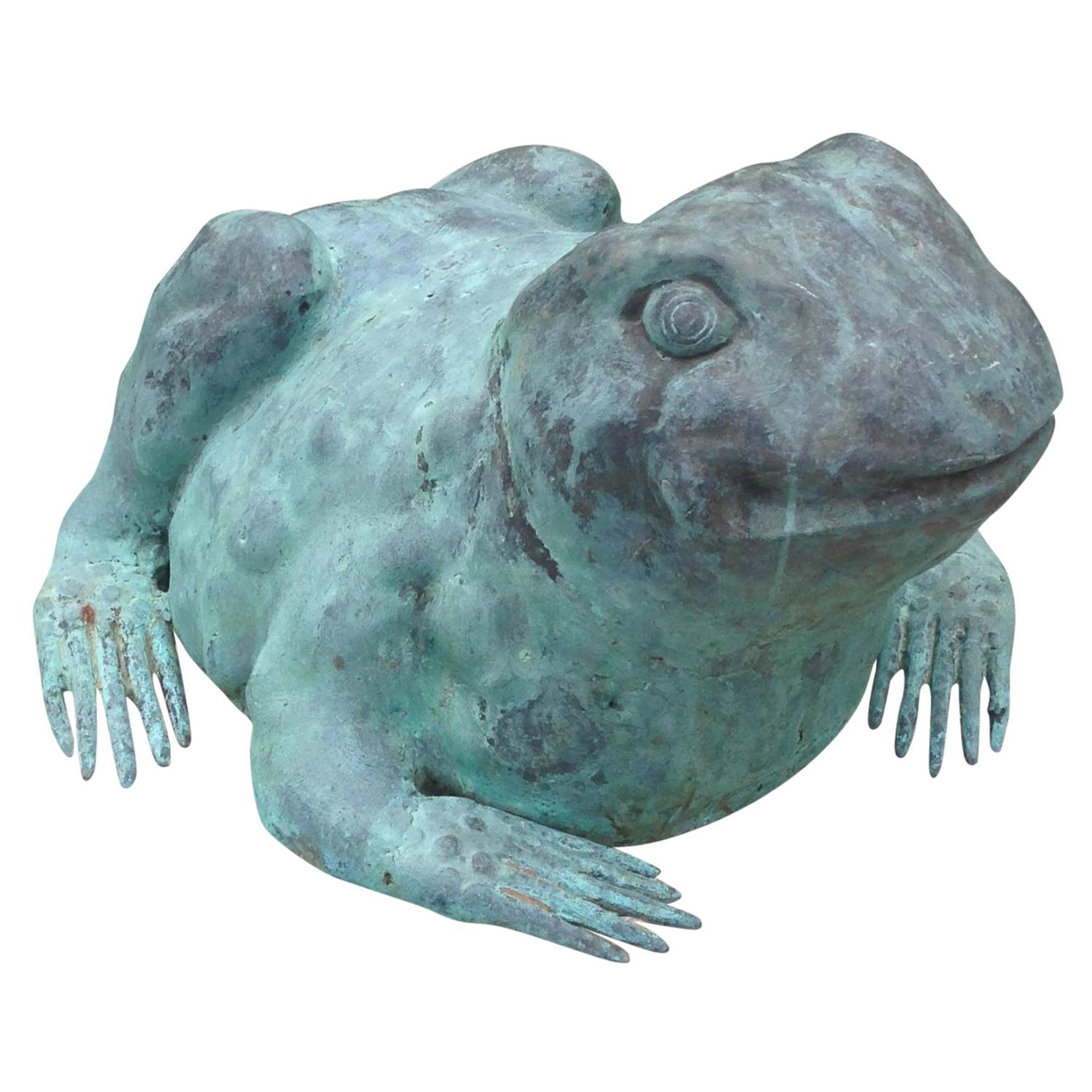 Large Bronze Frog Sculpture For Sale at 1stdibs