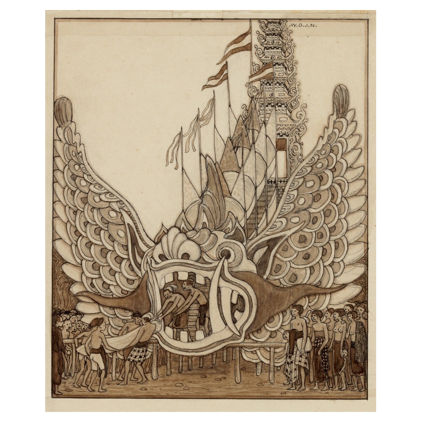 W.O.J. Nieuwenkamp (1874-1950) "Wadah, Bali 1906