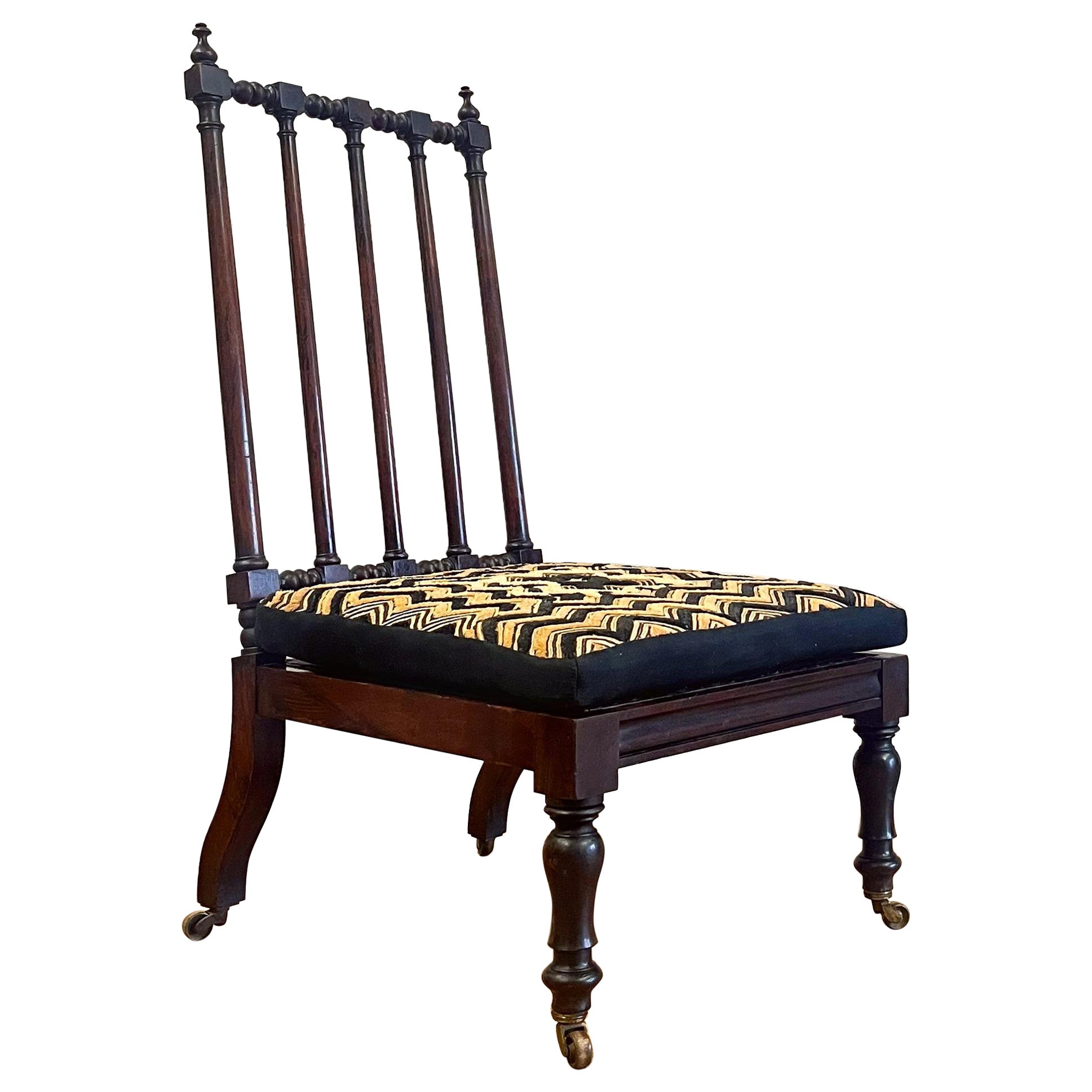 An Early Nineteenth Century Faux Rosewood Rail Back Side Chair For Sale