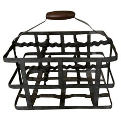 Antique Industrial iron bottle holder