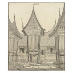 W.O.J. Nieuwenkamp (1874-1950) "Case a Matoer, Sumatra, 1925".