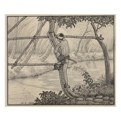 W.O.J. Nieuwenkamp (1874-1950) Ponte traballante, Tabanan, Bali, 1937