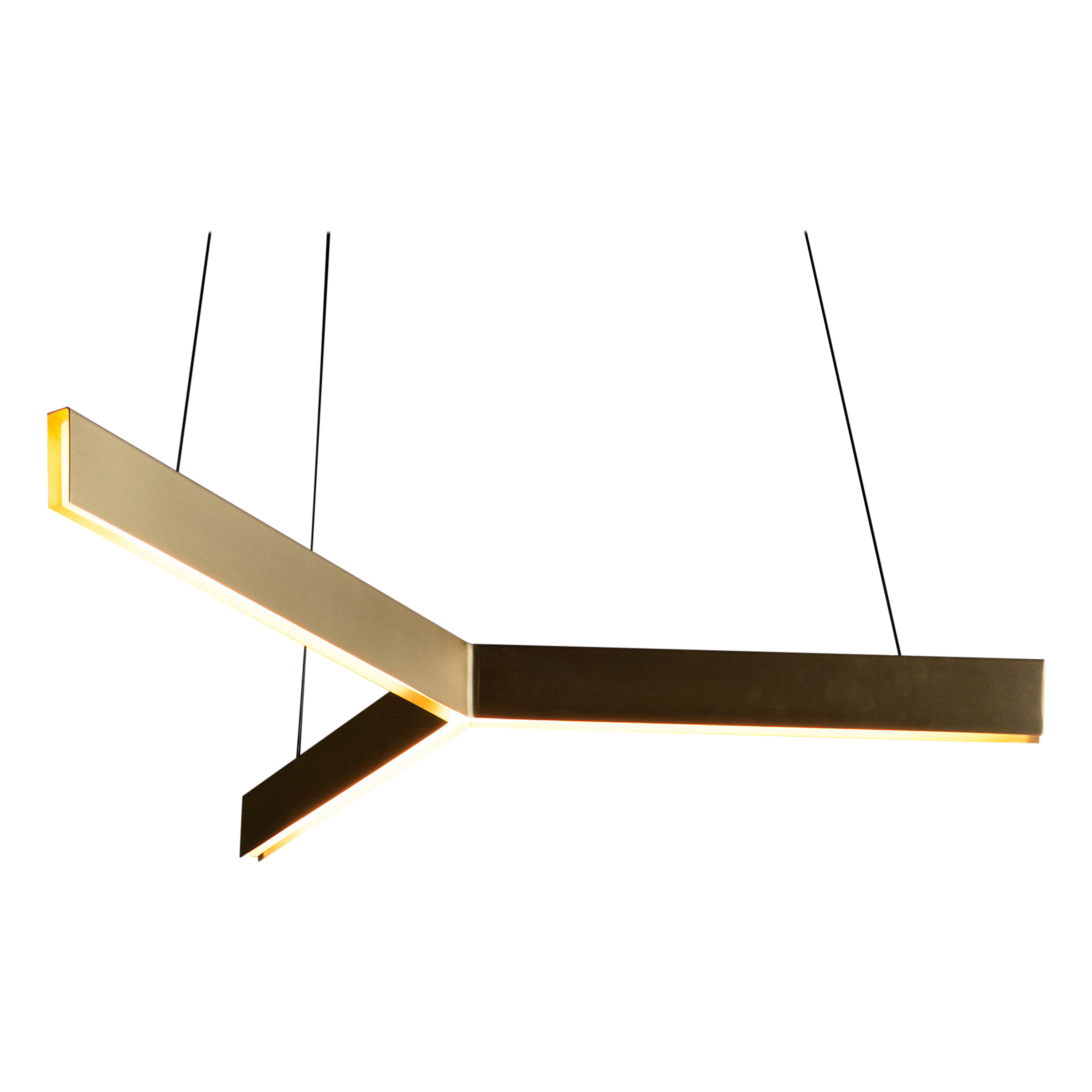 Lampada a sospensione Tri in ottone di Resident