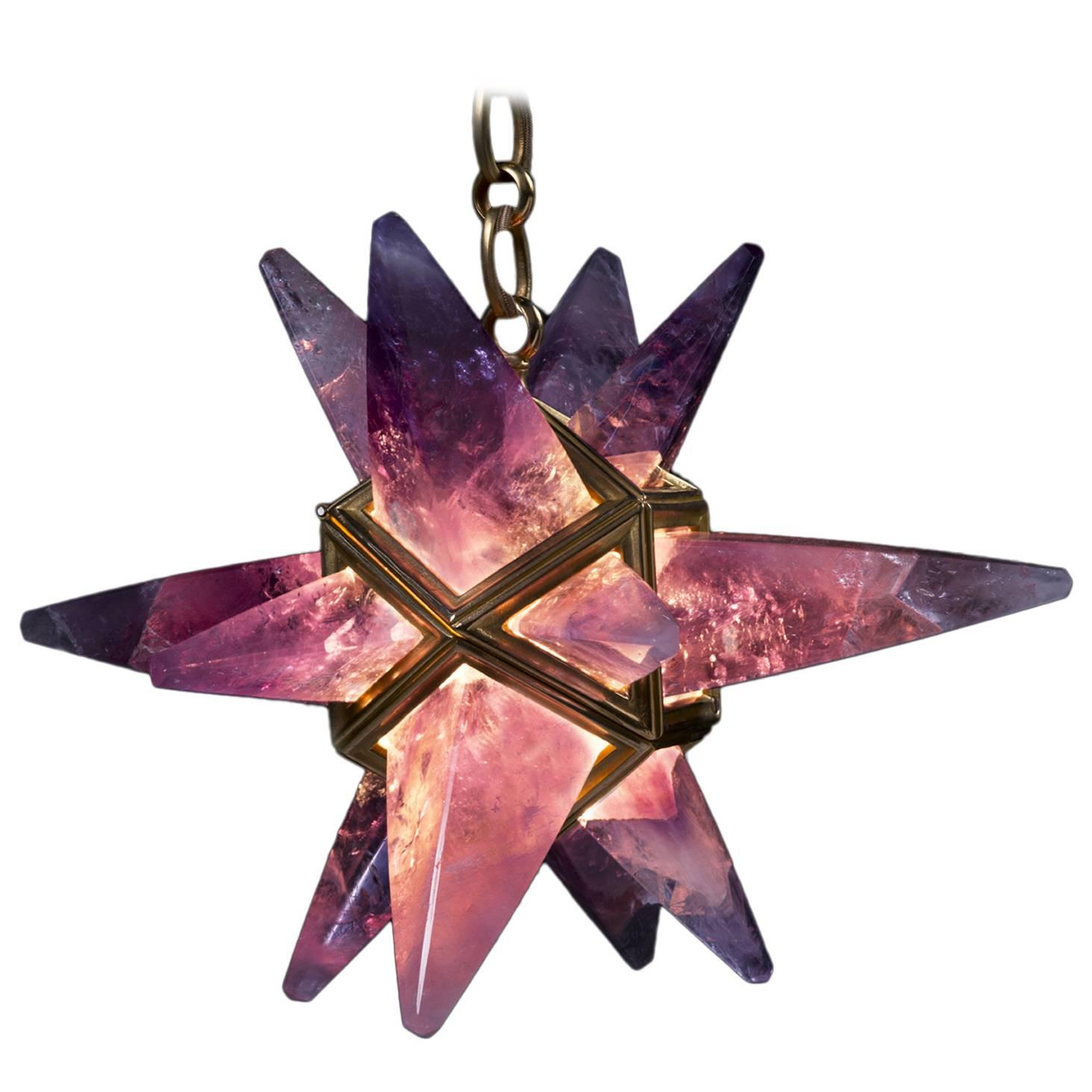 Amethyst Star Chandelier by Alexandre Vossion For Sale