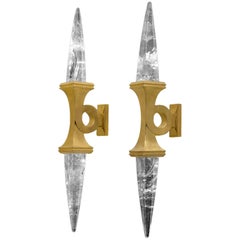 Rock Crystal Wall Sconces by Alexandre Vossion