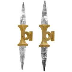 Rock Crystal Wall Sconces by Alexandre Vossion 10