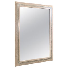 Vintage tesselated mirror in the manner of Maithland Smith, 1970s