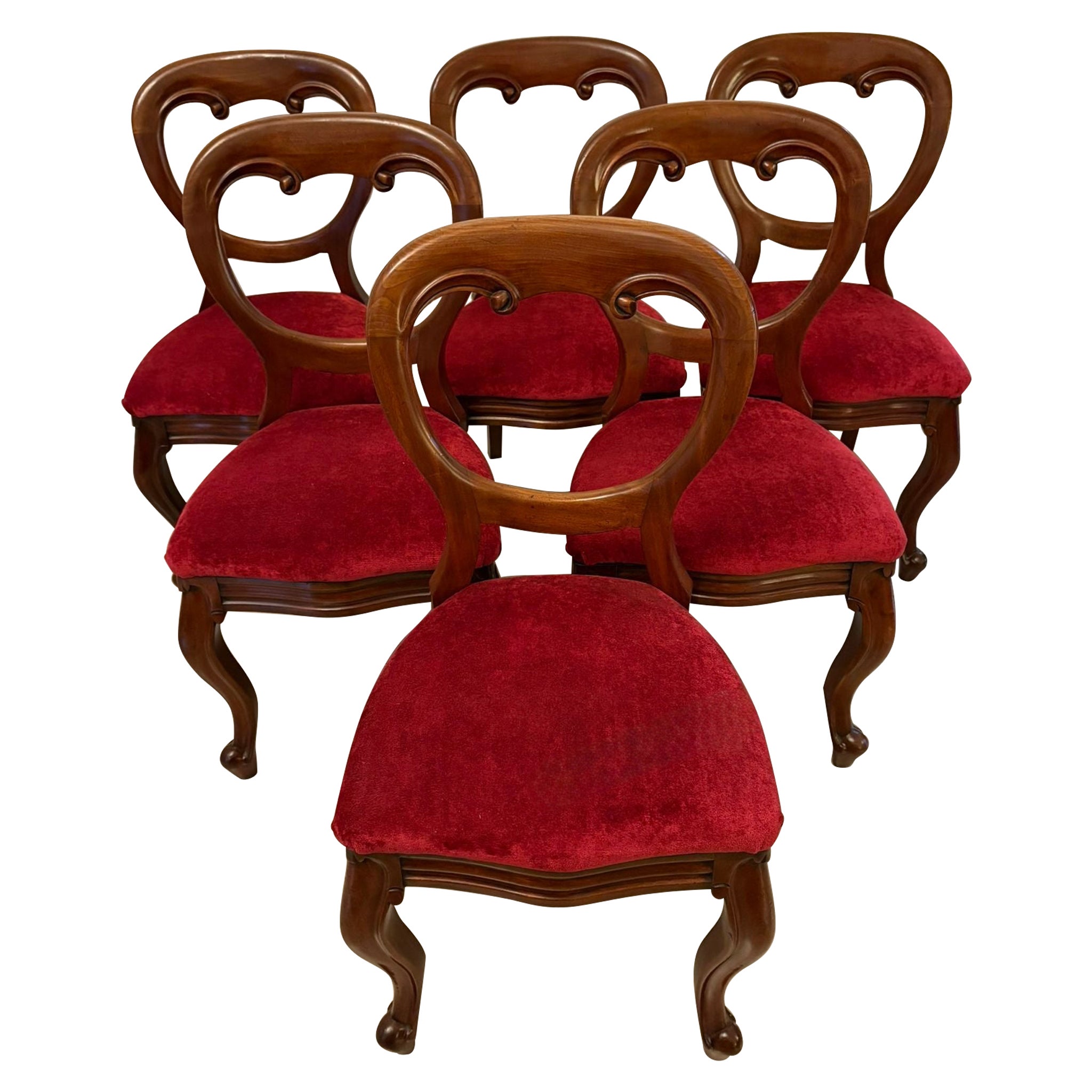Superb Quality Set Of Six Antique Victorian Mahogany Dining Chairs