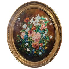 Early 20th Century French Enamel Wall Plaque Floral Decor Signed Camille Fauré