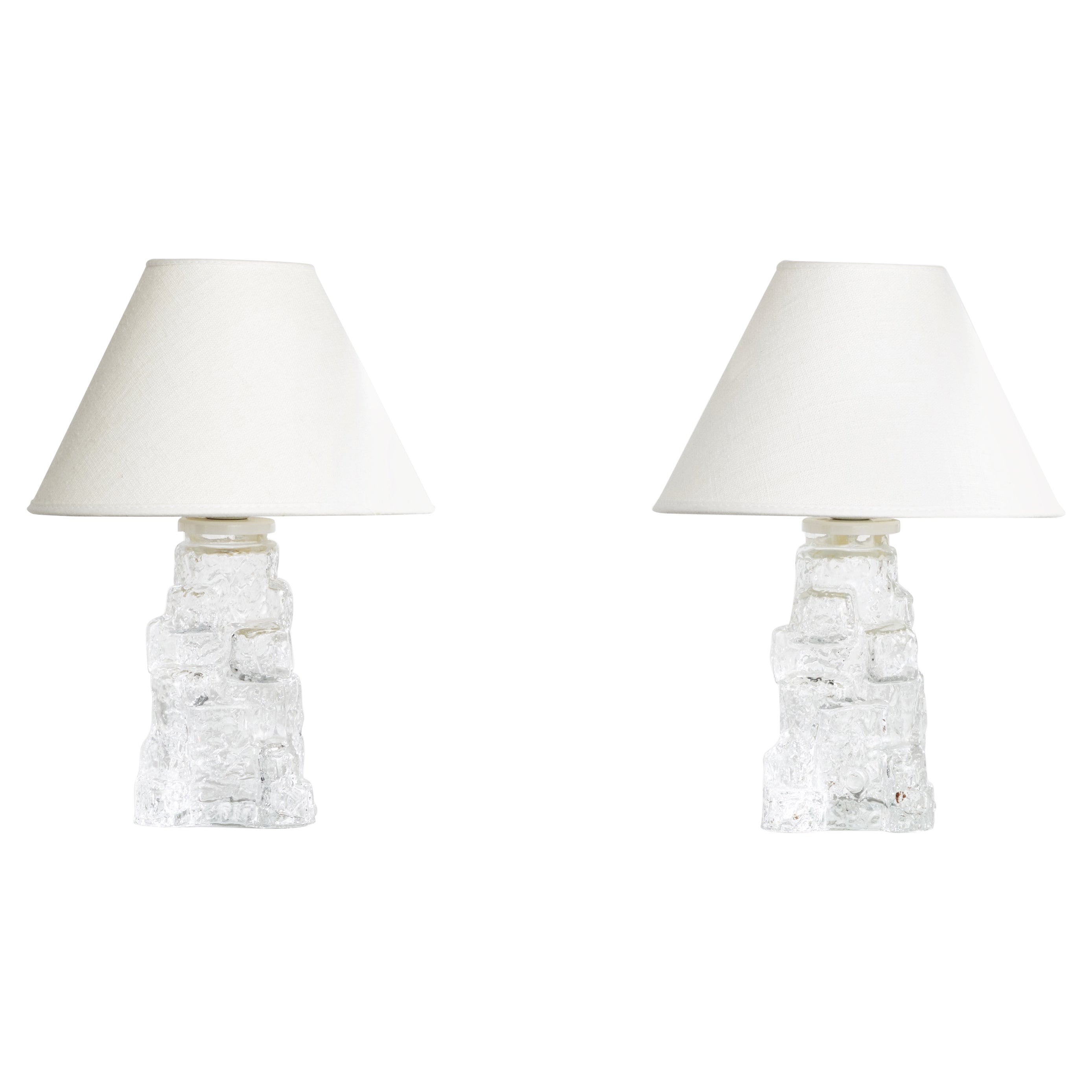 Swedish Designer, Table Lamps, Glass, Sweden, 1960s
