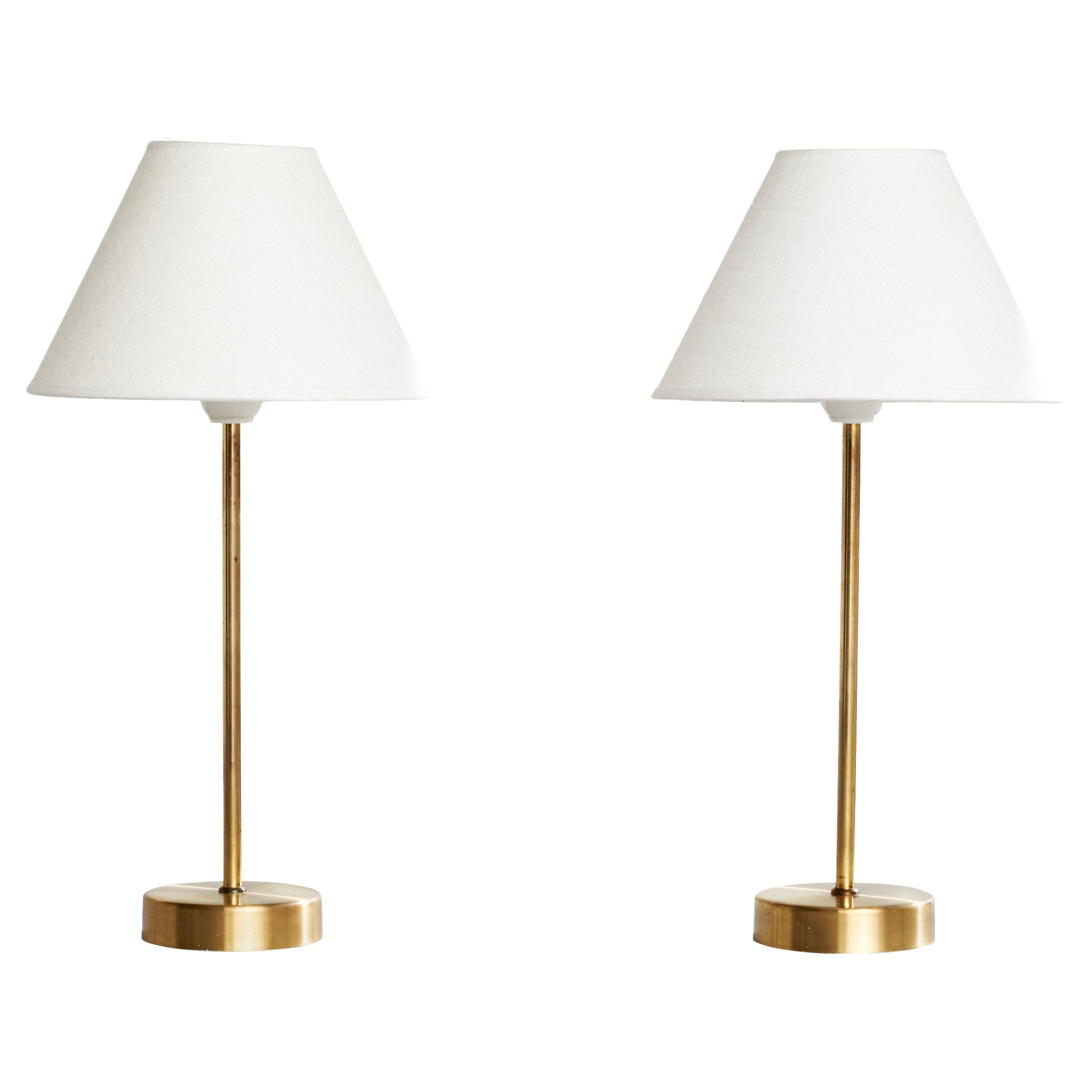 Eskilstuna Elektriska, Table Lamps, Brass, Sweden, 1960s