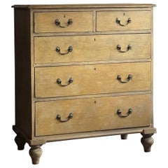 19thC Painted pine chest of drawers