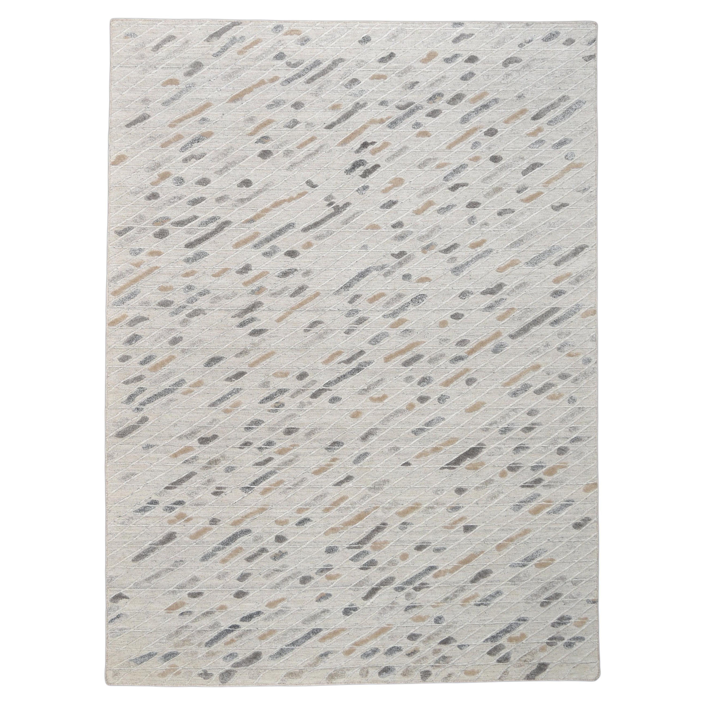 The Moderns Beige gris moucheté  Tapis de laine 9x12'