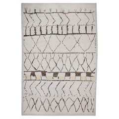 Tapis de style marocain fait à la main Tapis moderne beige et marron 9'8" x 14'4"