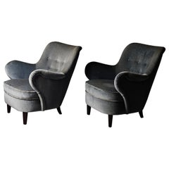 Swedish Modern lounge chairs by Gustav Axel Berg, Sweden, 1940s