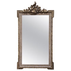 19. Jahrhundert Französisch Louis XV vergoldet und bemalt Spiegel mit Foliate Shell Motiv