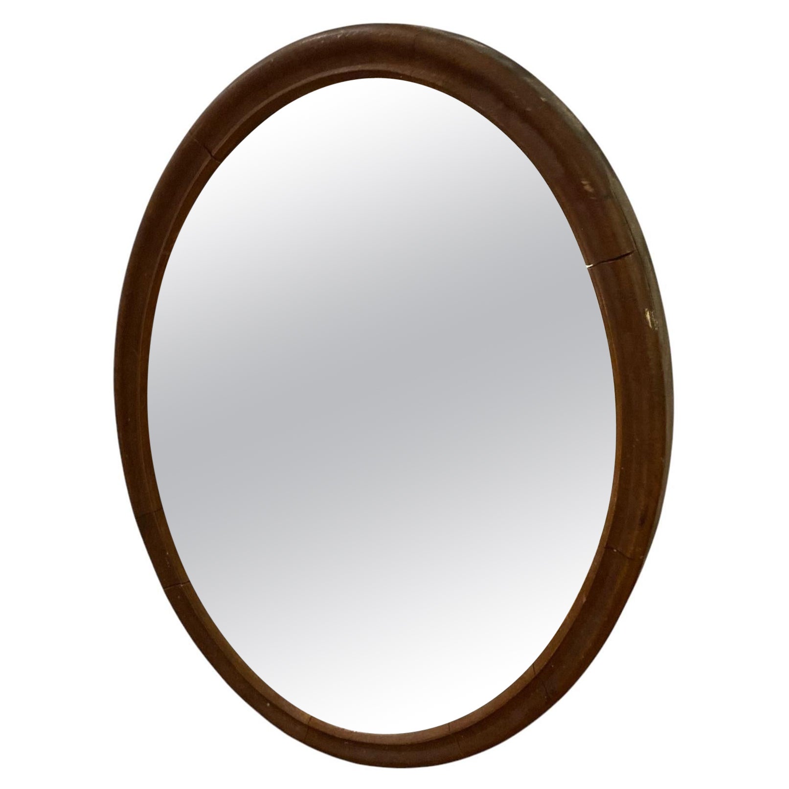 Antique Edwardian Oval Mahogany framed Wall Mirror