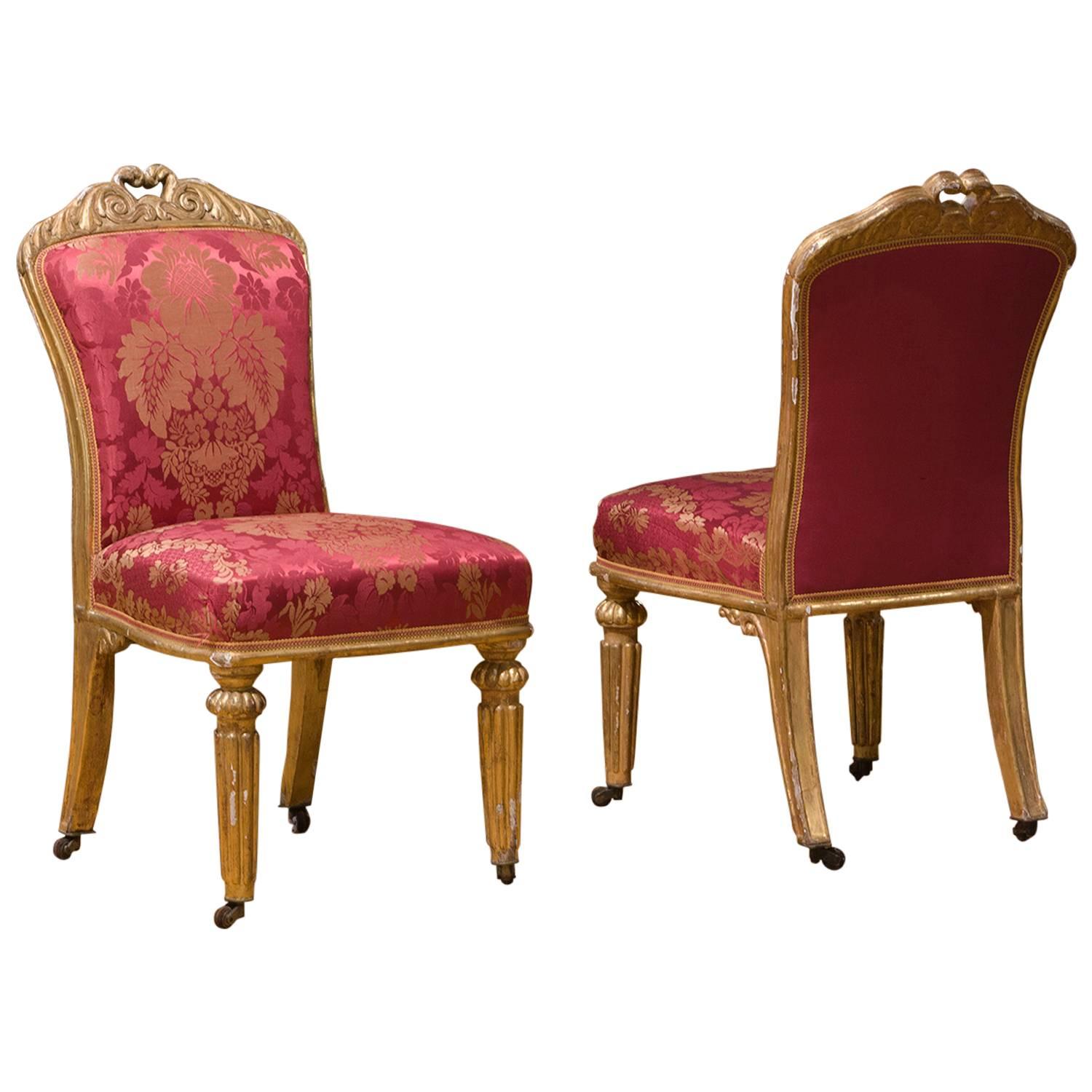 Pair of Italian Side Chairs For Sale