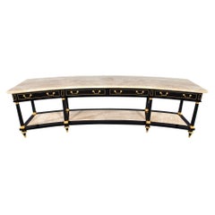 Maison Jansen Marble Top Curved Credenza Console Table