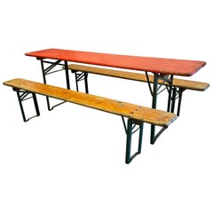 Vintage German Oktoberfest Beer Table & Bench Set