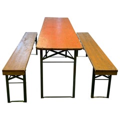 Vintage German Oktoberfest Beer Table & Bench Set