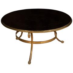 French Brass and Lacquered Cocktail Table
