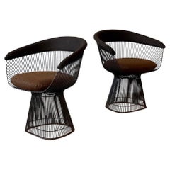 Sillones de bronce metalizado de Warren Platner para Knoll
