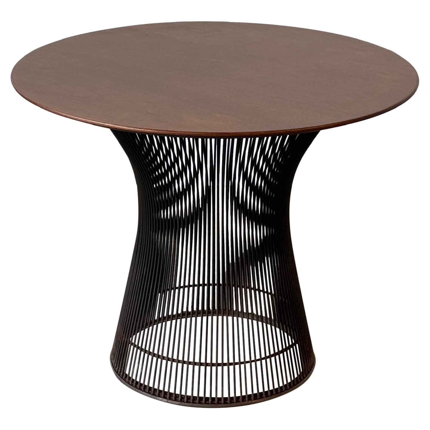 Beistelltisch aus Nussbaumholz und Metallic-Bronze von Warren Platner