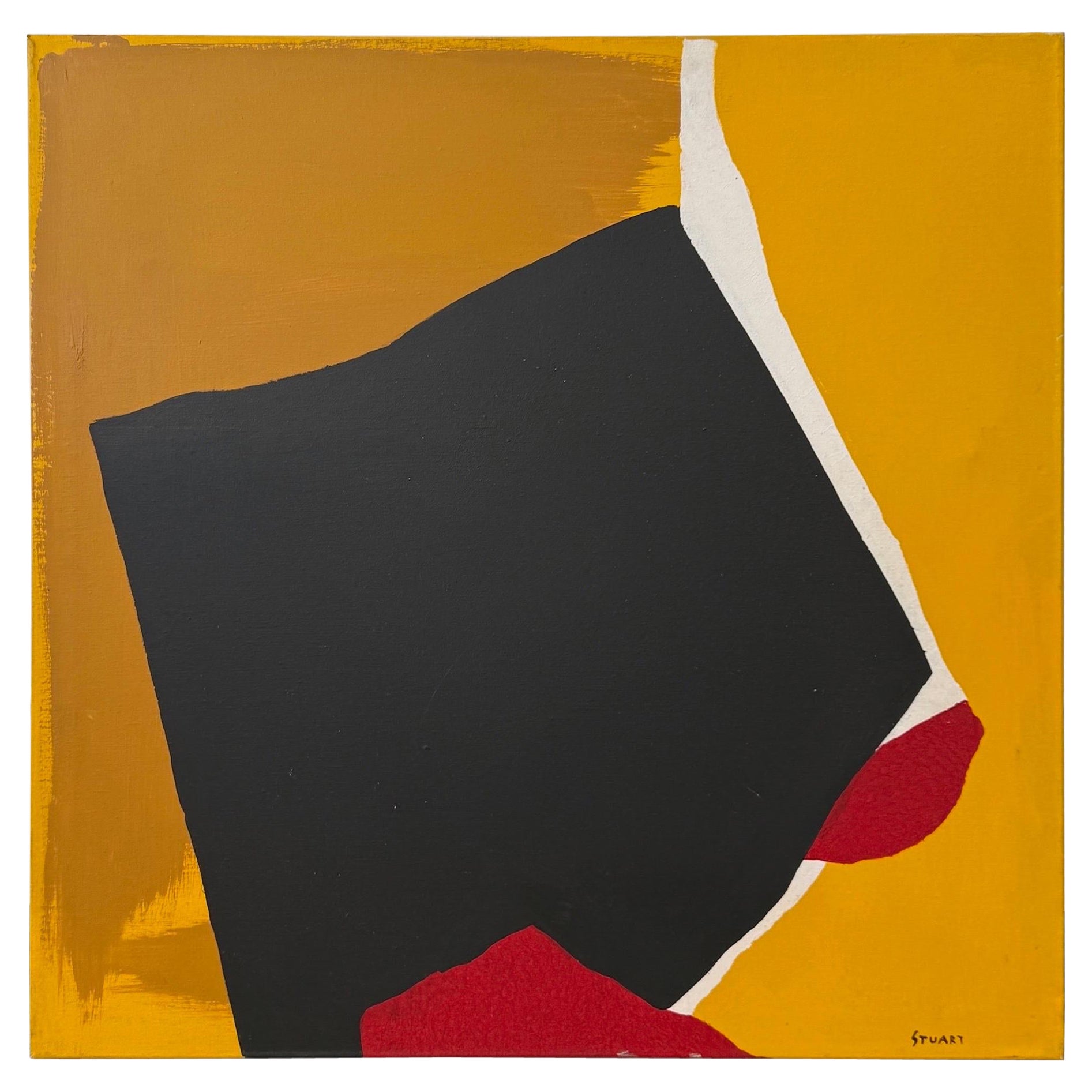 Pintura abstracta acrílica sobre lienzo Firmado Stuart