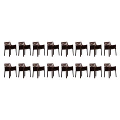 Mario Bellini "CAB 413" per Cassina, pelle di tabacco, 1977, set di 16 sedie