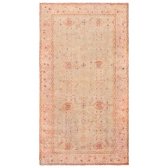 Doris Leslie Blau Alfombra turca vintage de lana tejida a mano Oushak