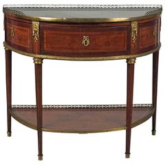Louis XVI Gilt Bronze Mounted Tulipwood Marquetry Console Desserte 12