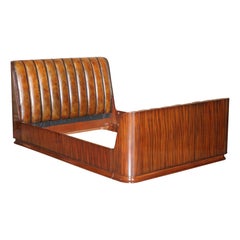 EXQUISITE LiMITED EDITION RALPH LAUREN MODERN METROPOLIS BROWN LEATHER BED FRAME
