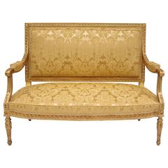 Louis XVI Style Giltwood Sofa, circa 1880
