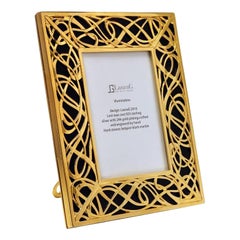 Italian Photo Frame Art Nouveau with Black Marble, Illumination