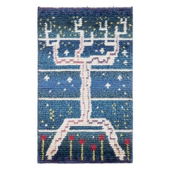 Doris Leslie Blau Mid-20th Century Swedish Navy, Red Handmade Pile Rug