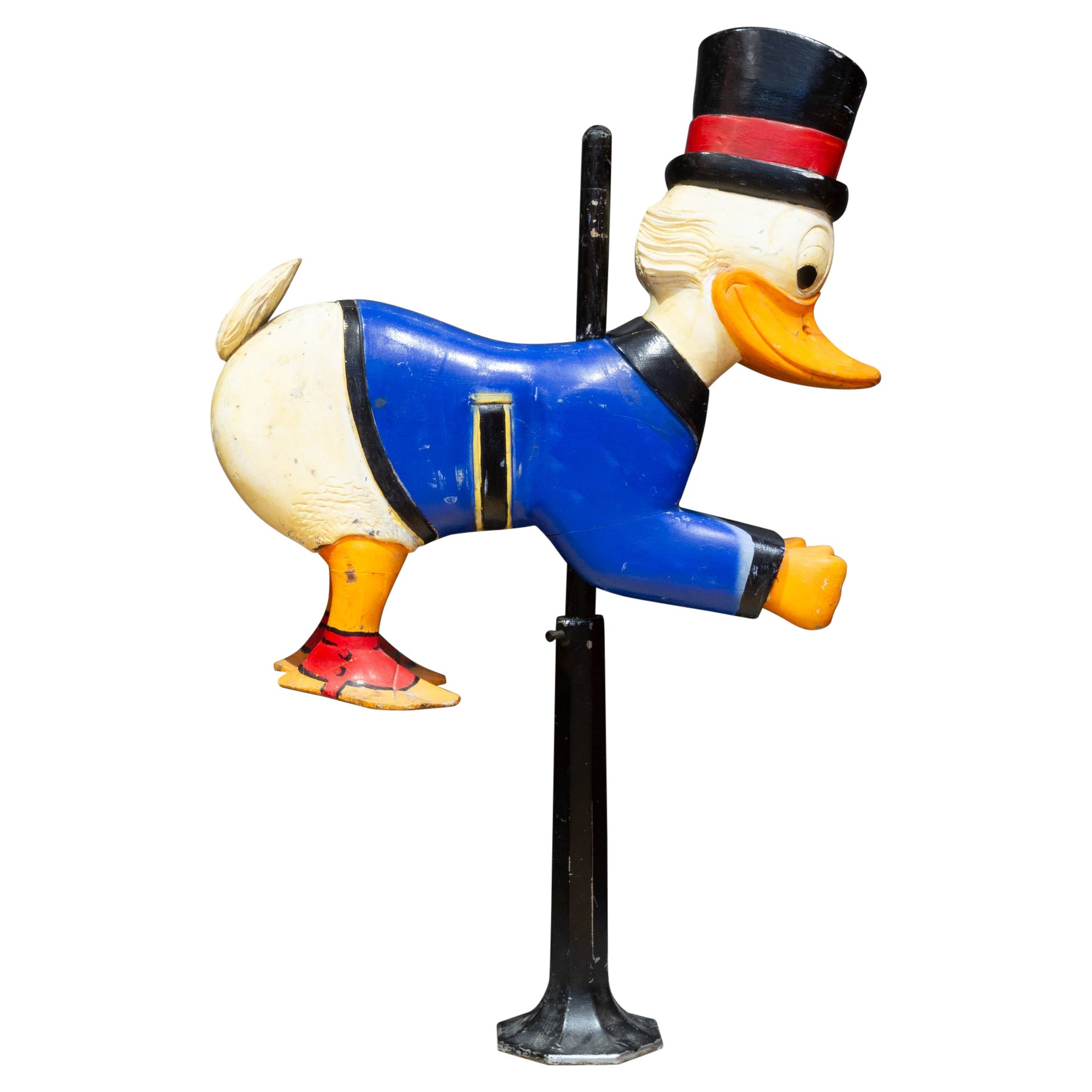 Handgeschnitzte Scrooge McDuck Carousel Ride aus der Mitte des Jahrhunderts, ca. 1950