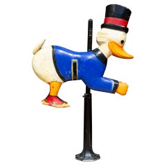 Handgeschnitzte Scrooge McDuck Carousel Ride aus der Mitte des Jahrhunderts, ca. 1950