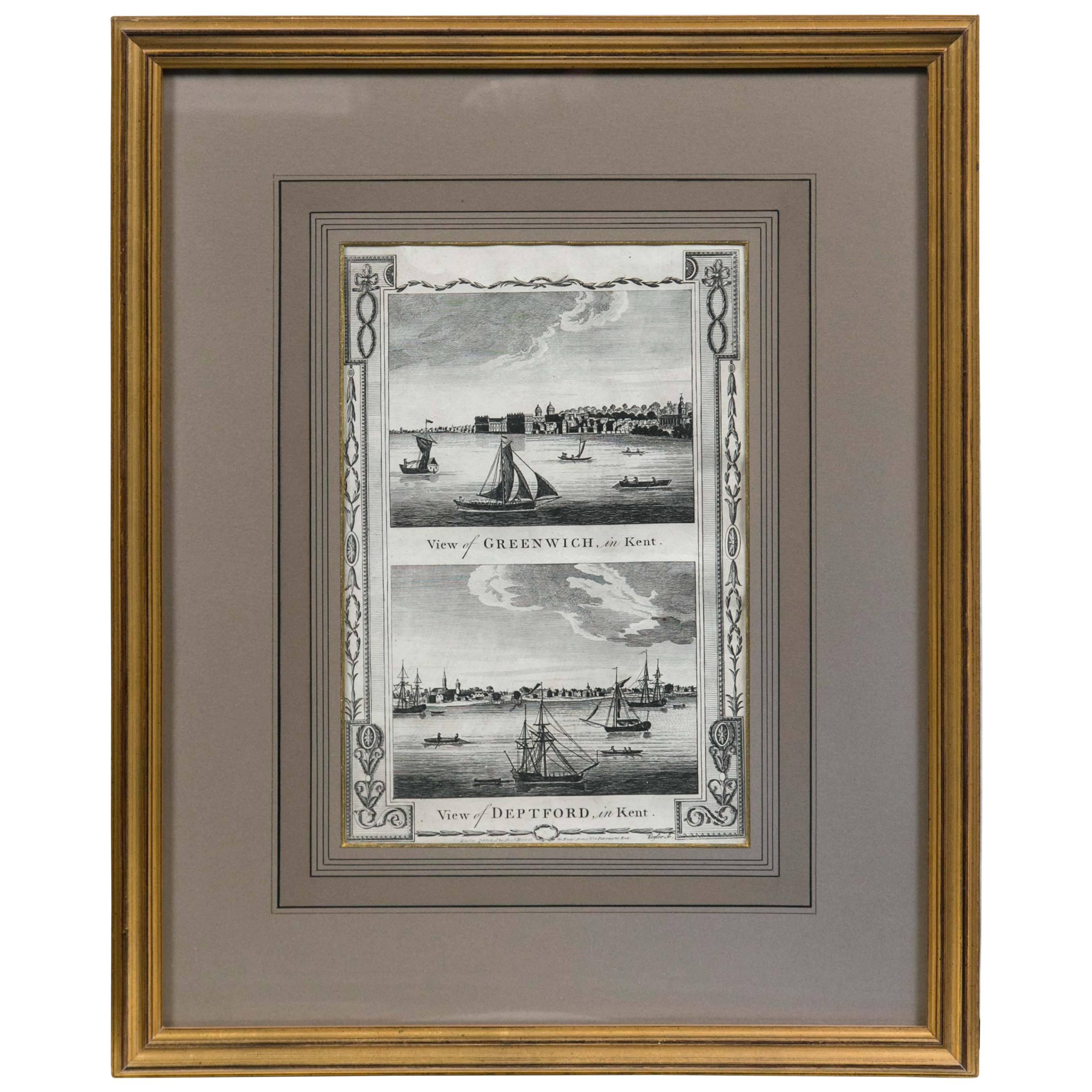 Framed Print, English Harbor Views, Early 19th Century