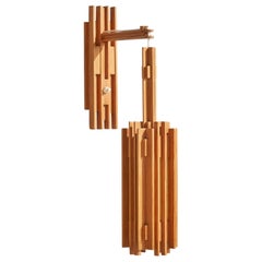 Swedish Designer, Wall Light, Pine, Sweden, 1970s