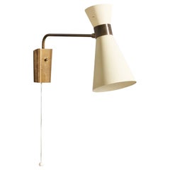 German Designer, Wall Light, Brass, Metal, Germany, 1950s