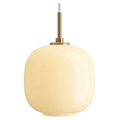 Colgante grande Lauritzen VL45 'Radiohus' de cristal amarillo pálido para Louis Poulsen